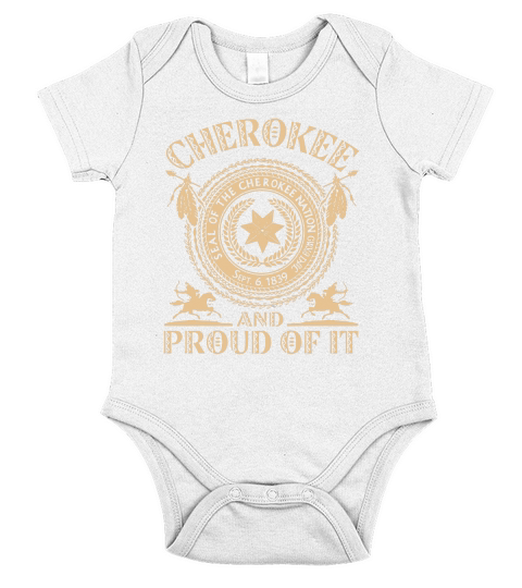 Funny Seal of the cherokee nation Cherokee and proud of it shirt Short Sleeve Baby One-Piece