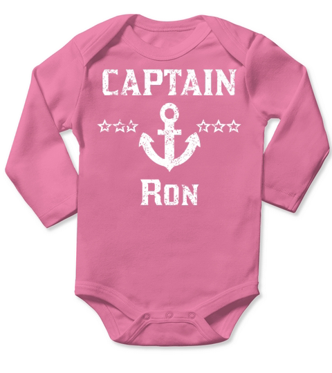 Vintage Captain Ron Shirt for Family Cruise or Lake Boating Long Sleeve Baby One-Piece