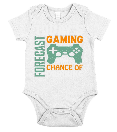 Todays forecast gaming with a drinking Short Sleeve Baby One-Piece