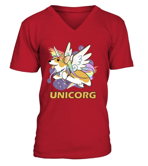 UNICORG FUNNY UNICORN CORGI V-Neck T-shirt