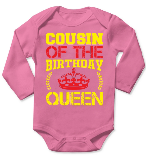 Cousin of the birthday queen Long Sleeve Baby One-Piece