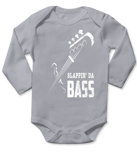 Slappin Da Bass With Bass Guitar Silhouette - Mens V-Neck T-Shirt by Canvas Long Sleeve Baby One-Piece