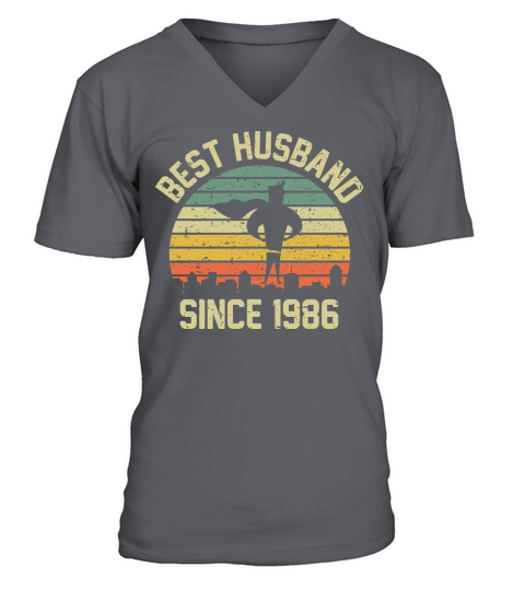 Wedding Anniversary Best Husband SINCE 1986 V-Neck T-shirt