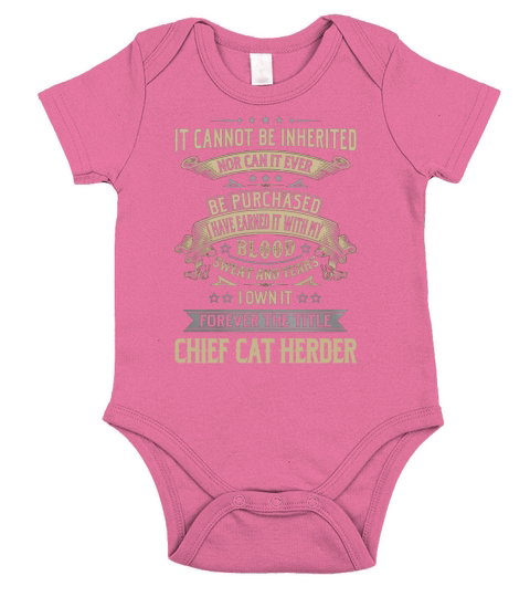 Chief Cat Herder Forever Job Title Shirts Short Sleeve Baby One-Piece