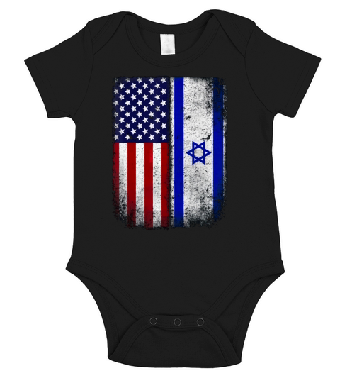Israeli American Flag T-shirt Israel Usa Tee Short Sleeve Baby One-Piece