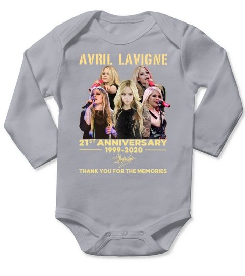 Avril Lavigne 21st Anniversary 1999 2020 Thank You For The Memories Signature Long Sleeve Baby One-Piece
