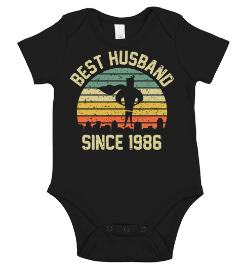Wedding Anniversary Best Husband SINCE 1986 Short Sleeve Baby One-Piece