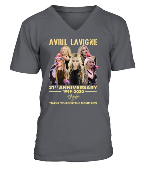 Avril Lavigne 21st Anniversary 1999 2020 Thank You For The Memories Signature V-Neck T-shirt