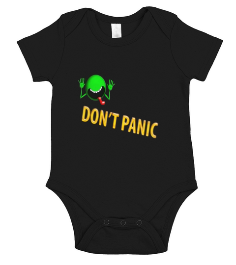 hitchhikers guide to the galaxy movie Don t panic Short Sleeve Baby One-Piece