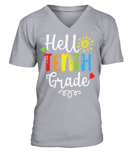 Hello tenth grade lovely and colorful school top V-Neck T-shirt