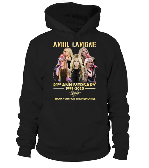 Avril Lavigne 21st Anniversary 1999 2020 Thank You For The Memories Signature Hoodie Unisex