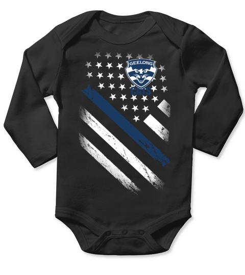 Geelong Cats flag Long Sleeve Baby One-Piece