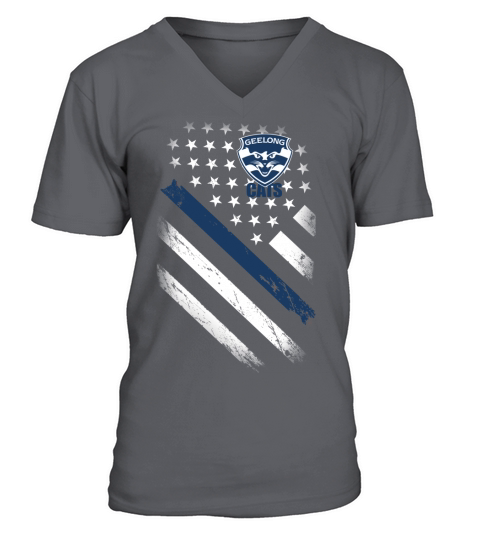 Geelong Cats flag V-Neck T-shirt