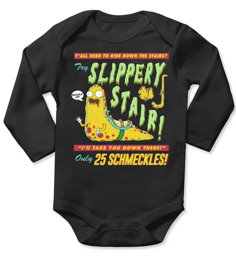 Rick &amp;amp; Morty Slippery Stair Long Sleeve Baby One-Piece