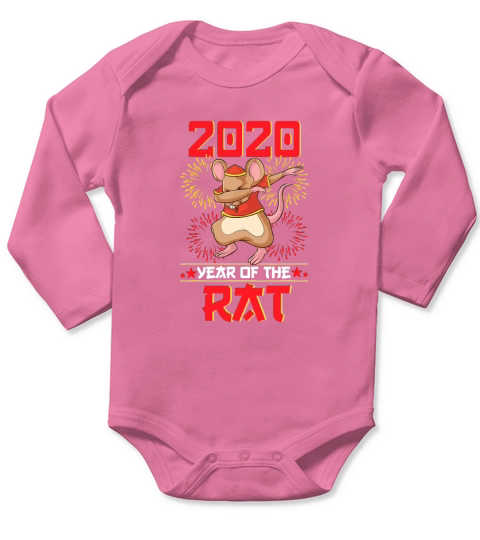Dabbing 2020 Year Of The Rat Happy Chinese New Year shirt Long Sleeve Baby One-Piece