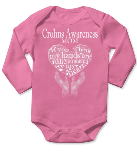 Crohns Awareness Mom You Should See My Heart Halogram 2020 Long Sleeve Baby One-Piece