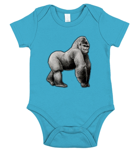silver back gorilla Short Sleeve Baby One-Piece