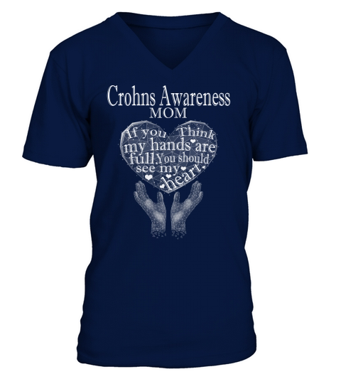 Crohns Awareness Mom You Should See My Heart Halogram 2020 V-Neck T-shirt
