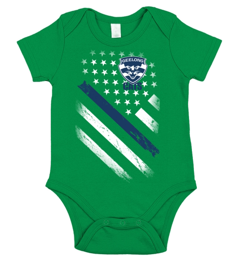 Geelong Cats flag Short Sleeve Baby One-Piece
