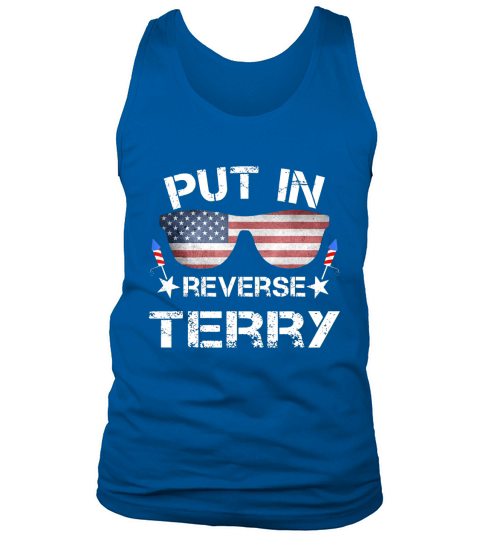 Put It In Reverse Terry American Flag Sunglasses Tank Top Unisex