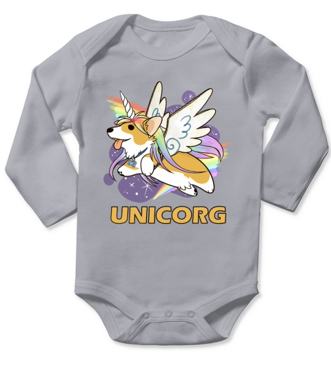 UNICORG FUNNY UNICORN CORGI Long Sleeve Baby One-Piece