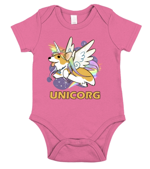 UNICORG FUNNY UNICORN CORGI Short Sleeve Baby One-Piece