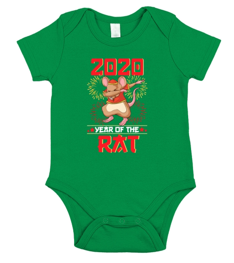 Dabbing 2020 Year Of The Rat Happy Chinese New Year shirt Short Sleeve Baby One-Piece