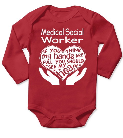Medical Social Worker Full Heart Job Long Sleeve Baby One-Piece