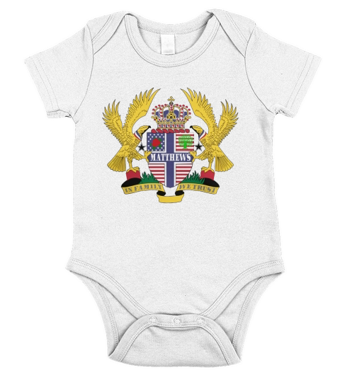 Matthews Family Crest For American People - Matthews Family T-Shirt, Hoodie, Sweatshirt Short Sleeve Baby One-Piece