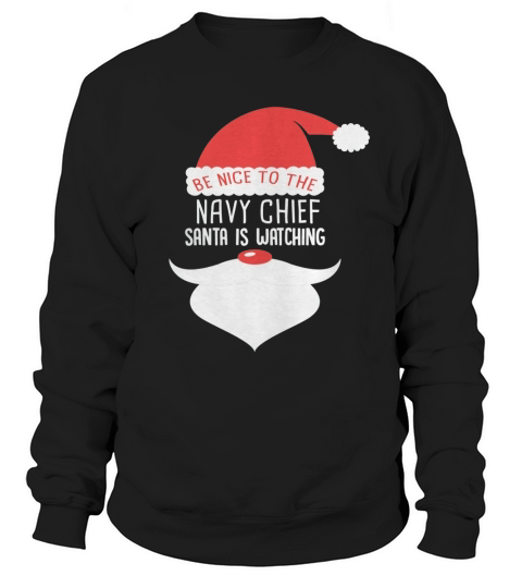 NAVY CHIEF Santa Watching Sweatshirt Unisex
