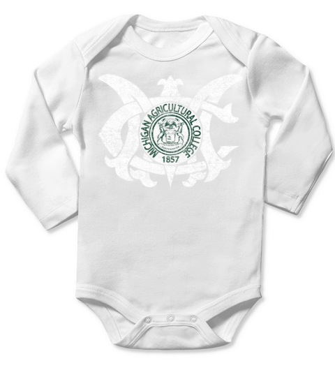 Old MAC Agriculture College Michigan T-Shirts Long Sleeve Baby One-Piece