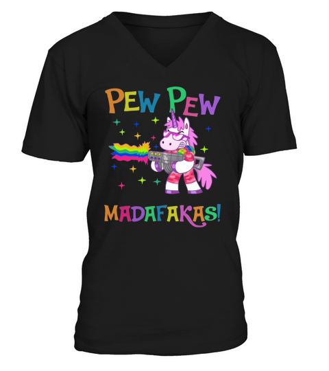 Lgbt unicorn pew pew madafakas V-Neck T-shirt