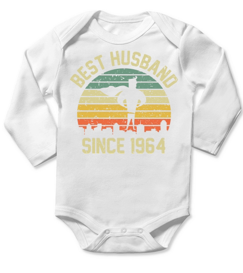 Wedding Anniversary Best Husband SINCE 1964 Long Sleeve Baby One-Piece