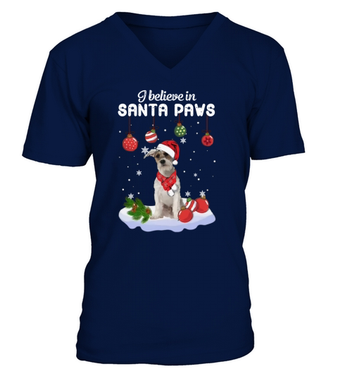 Fox Terrier i believe in Santa paws Christmas shirt V-Neck T-shirt