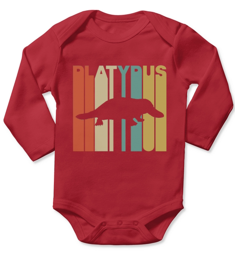 Vintage Style Platypus Silhouette T-Shirt Long Sleeve Baby One-Piece