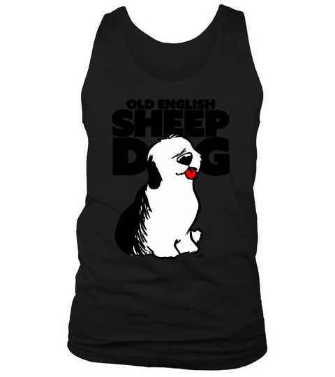 Old English Sheep Dog cartoon T-Shirt Tank Top Unisex
