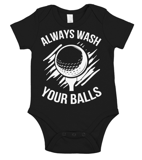 Always Wash Your Balls Golf Short Sleeve Baby One-Piece
