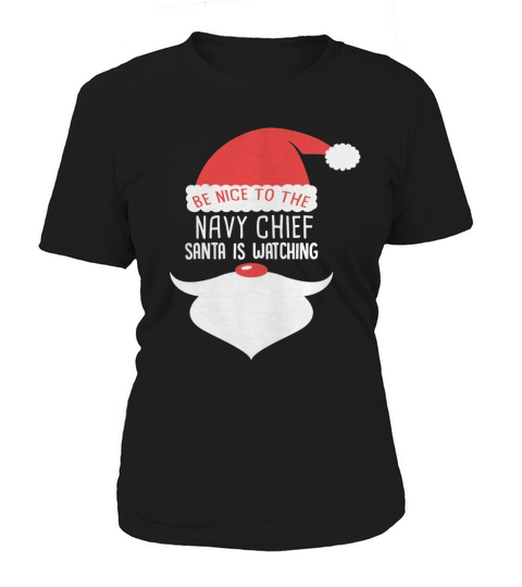 NAVY CHIEF Santa Watching Women's T-Shirt