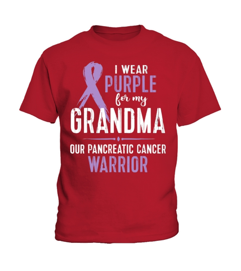 I Wear Purple For My Grandma Our Pancreatic Cancer Warrior shirt Kids T-Shirt