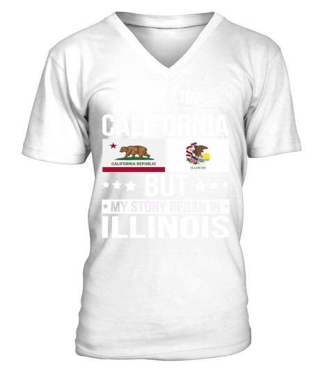 I May Live In California V-Neck T-shirt