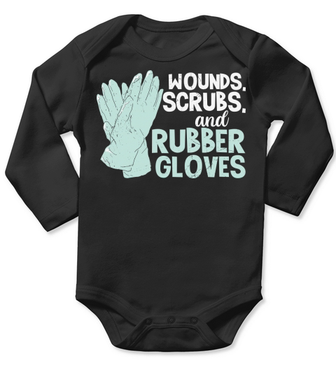 Nurse   Wounds scrubs and rubber gloves Long Sleeve Baby One-Piece