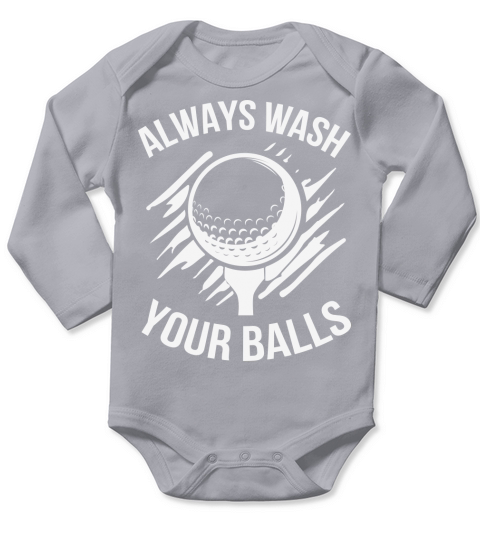 Always Wash Your Balls Golf Long Sleeve Baby One-Piece