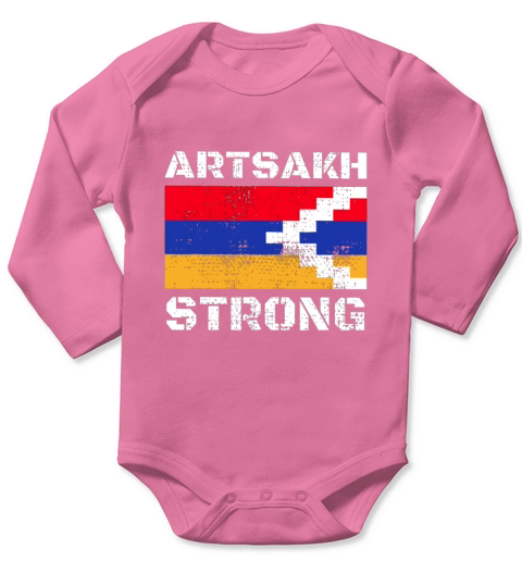 Armenia Flag Artsakh Strong Long Sleeve Baby One-Piece