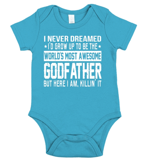 Mens The worlds most awesome Godfather t-shirt gift fathers day Short Sleeve Baby One-Piece