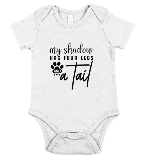 Dog Quotes My shadow has four legs Short Sleeve Baby One-Piece