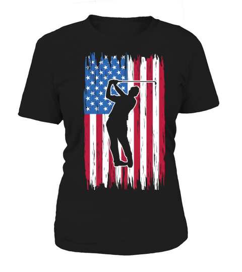 Retro American Flag Golf Women's T-Shirt