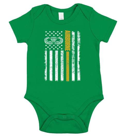 Airborne Flag Short Sleeve Baby One-Piece
