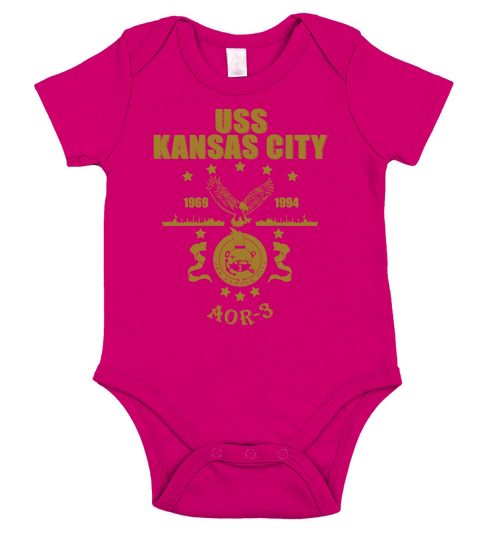 USS Kansas City 1969 1994 AOR-3 Short Sleeve Baby One-Piece
