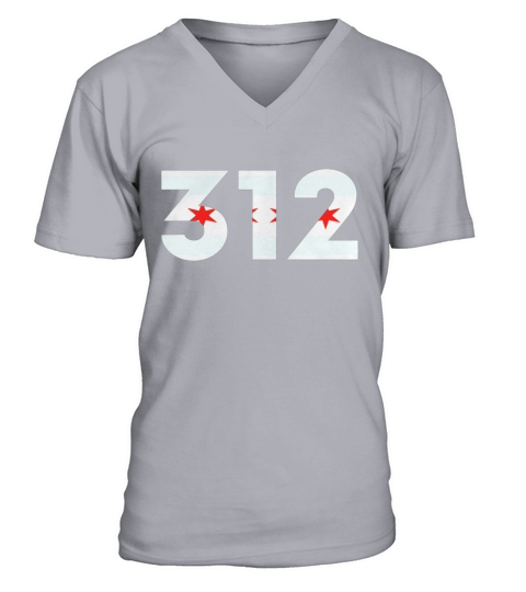 Chicago Flag 312 Area Code T-Shirt V-Neck T-shirt