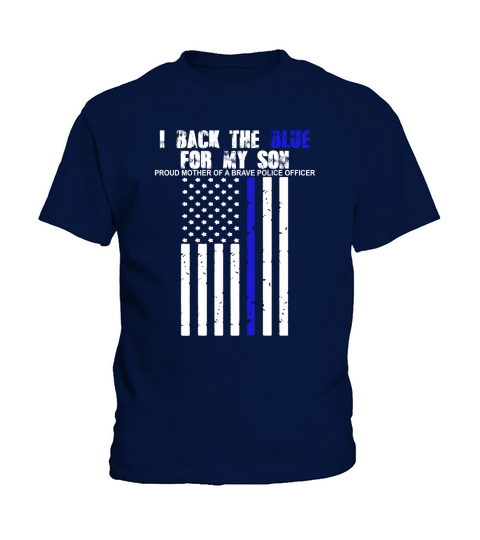 I Back The Blue For My Son Thin Line Mom Kids T-Shirt